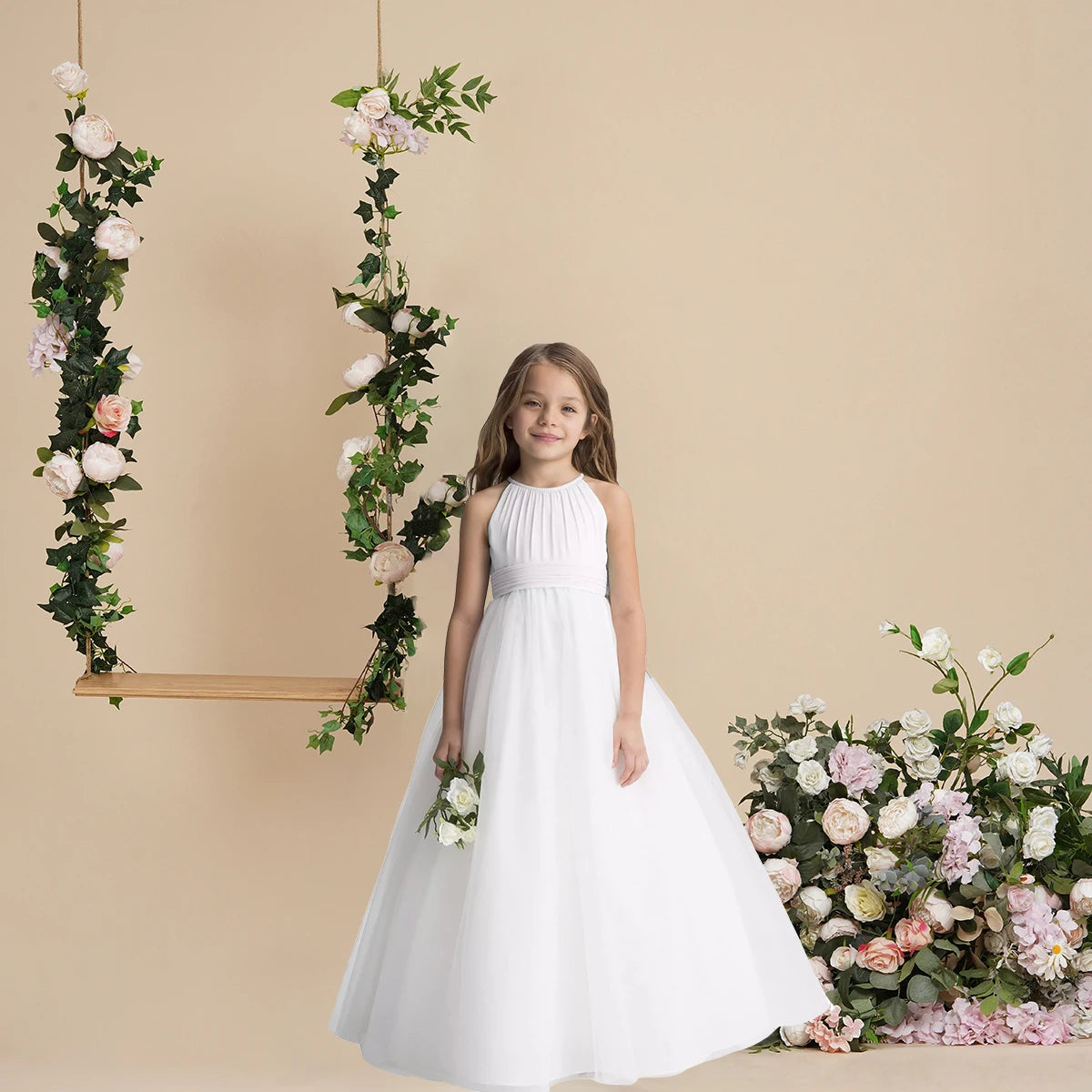 Lace Tulle Princess Flower Girl Dress
