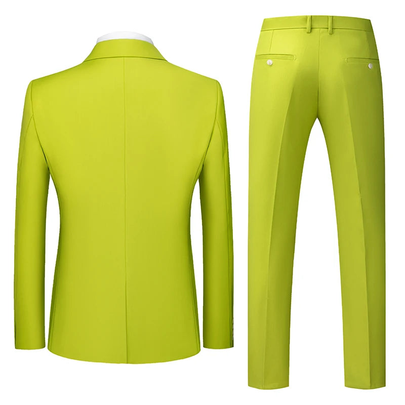 Men's 3 Piece Suit, Jacket Vest Trousers, Slim Fit Blazer Waistcoat Pants