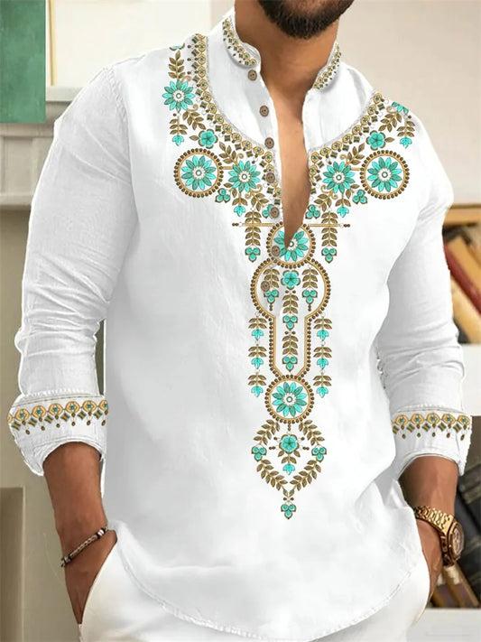 Vintage Style Men's Long Sleeve Shirt