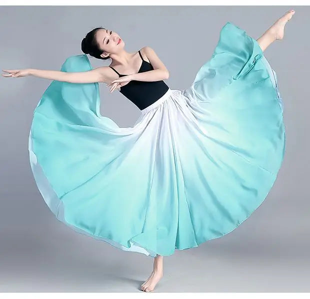 Women Classical Swing Dance Training Skirt Wrap Ethereal 720 Degree Skirt