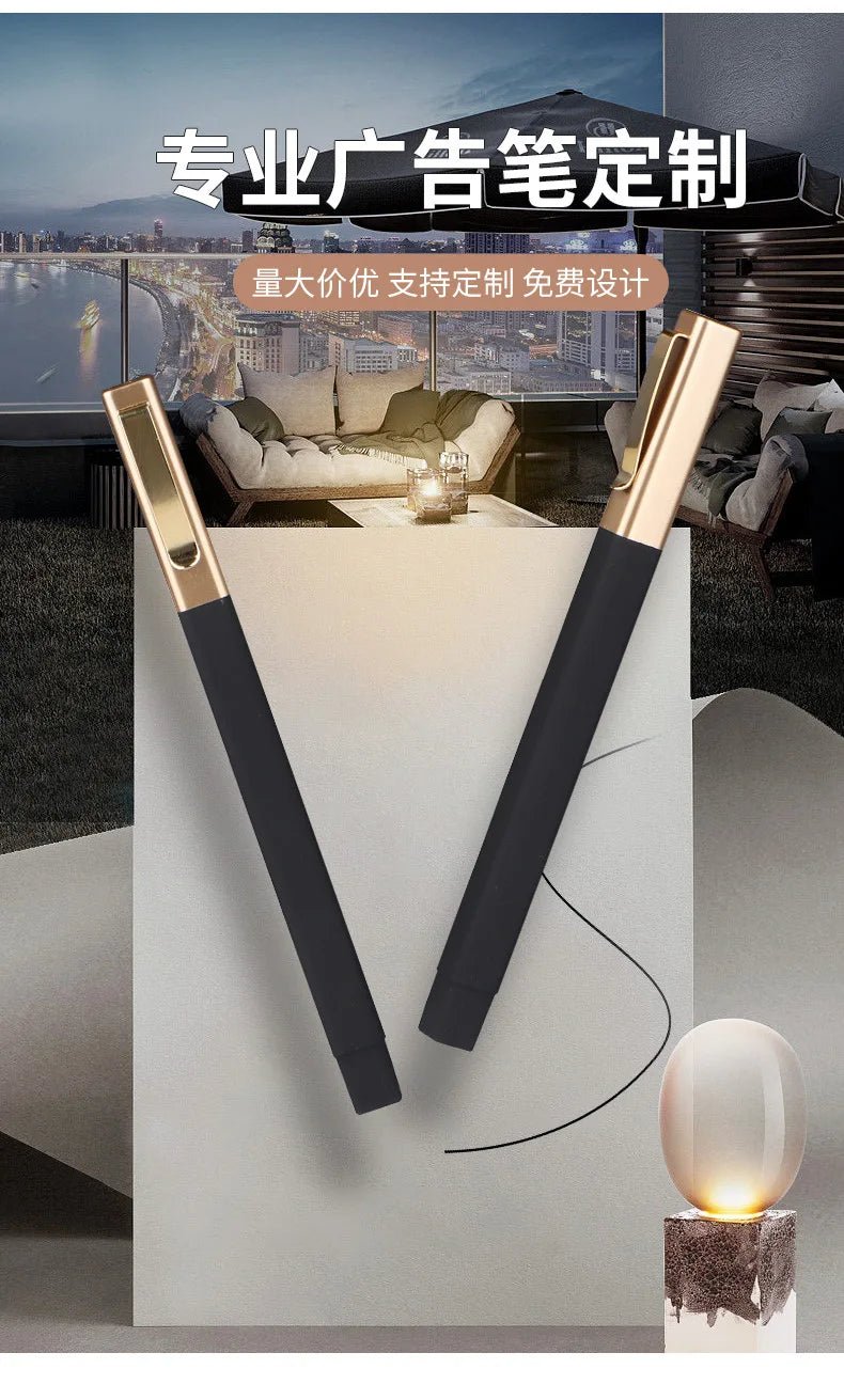 100pcs Free Custom Logo Square Ballpoint Pens ABS Material for Promotional Advertising Gift Pen