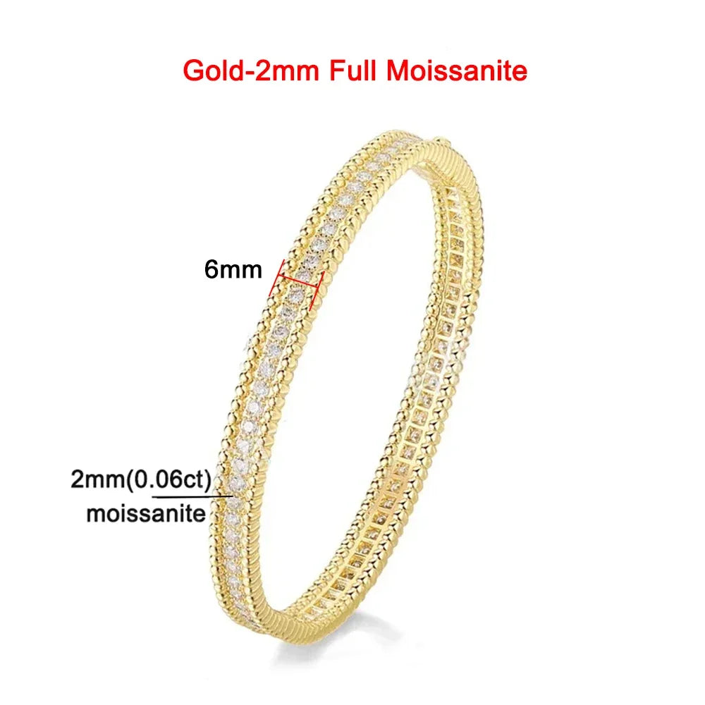 18K Gold Luxury Fine Jewelry Bangle For Women 925 Sterling Silver Plated