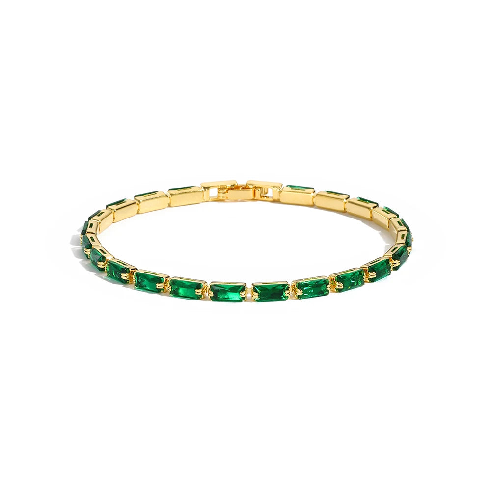 Mix Style Green Micro-inlaid Zircon Tennis Bracelet for Women 2025 New Men Bracelet Homme Jewelry Accessories Wholesale