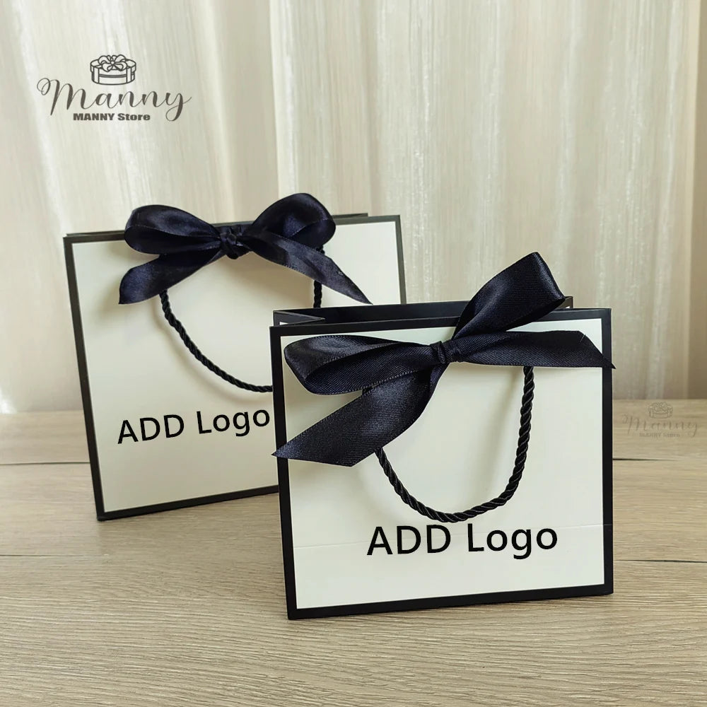 10 Pcs Custom Logo Gift Bag Packaging Box For Small Businesses Valentines Day Paper Bag Favors Boxes Wedding Birthday Flower