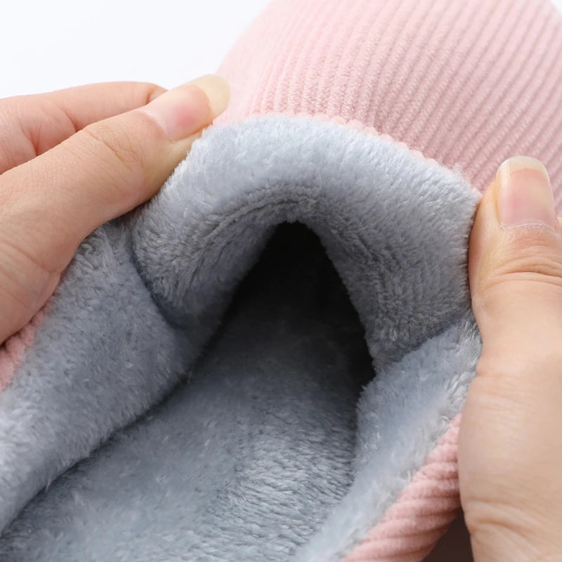 Cotton women slippers autumn & winter home indoor warm plush non-slip thick-soled