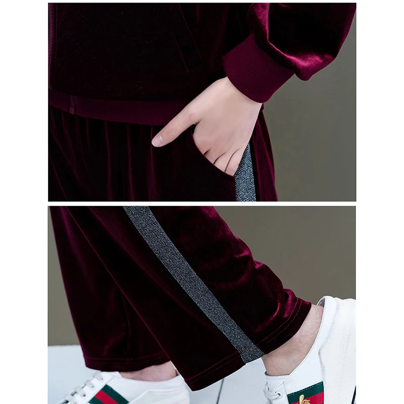 Women Velvet Sports Suit 2-3Piece Set