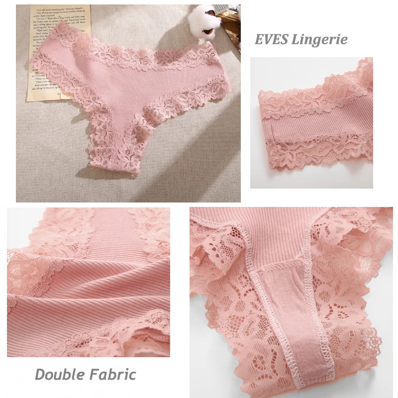 10PCS/Set Women Lace Cotton Panties Sexy Low-Waist