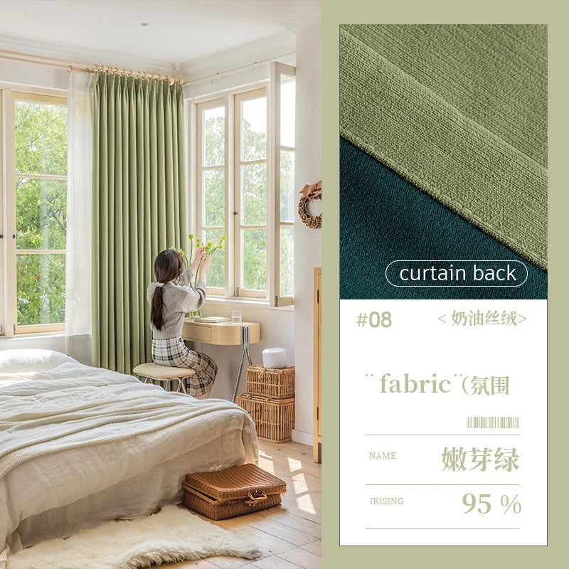 Super Soft Chenille High Blackout Curtains for Bedroom Living Room Romantic Colors Three-dimensional Texture Customize