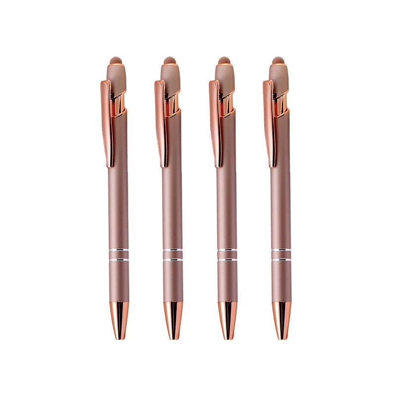 20Pcs Customized Logo Rose Gold Metal Ballpoint Pens Personalized Engraved Name Advertising Gifts Business Stationery Wholesale