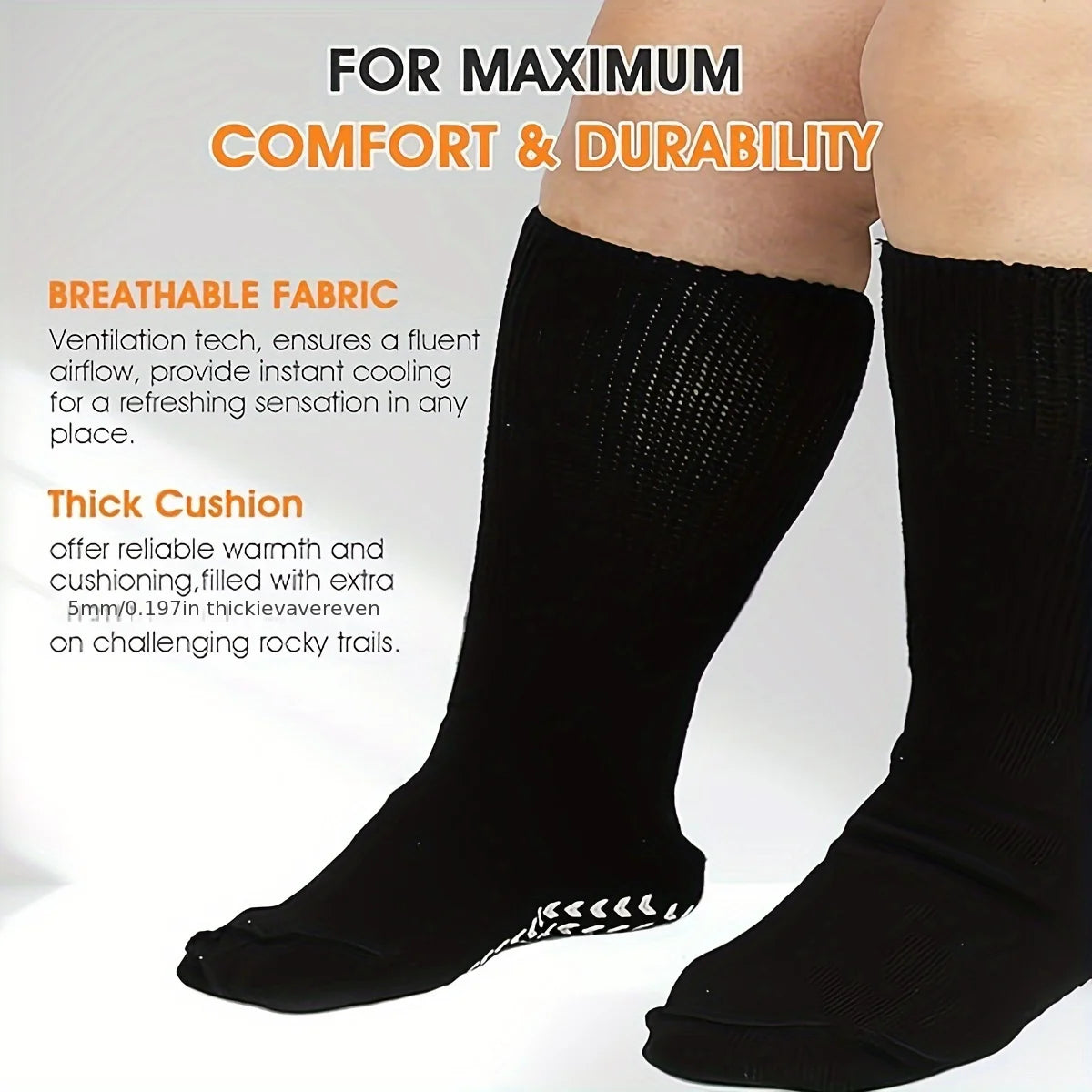 Extra Wide Socks for Swollen Feet,Soft Stretchy Senior Diabetic Socks Men's & Women's Non-slip