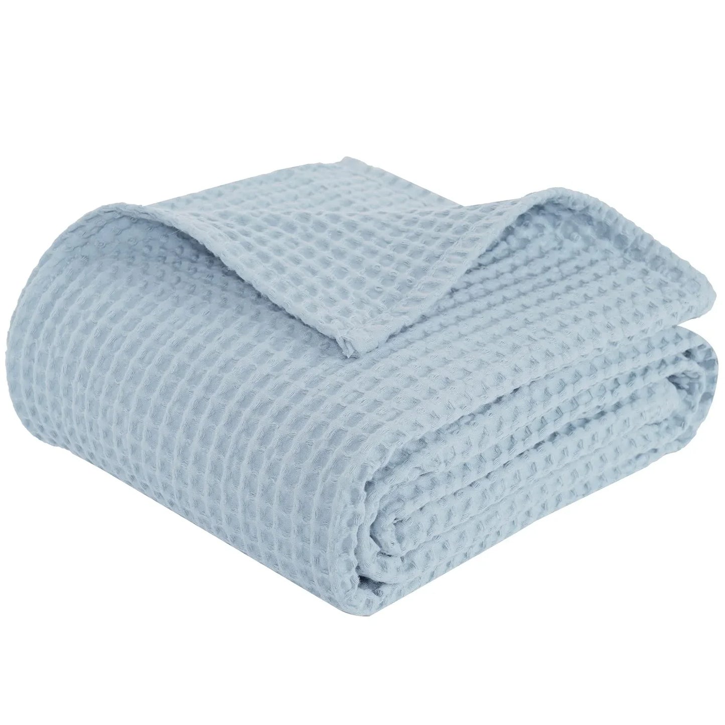 100% Cotton Waffle Weave Blanket Lightweight Washed Soft Breathable