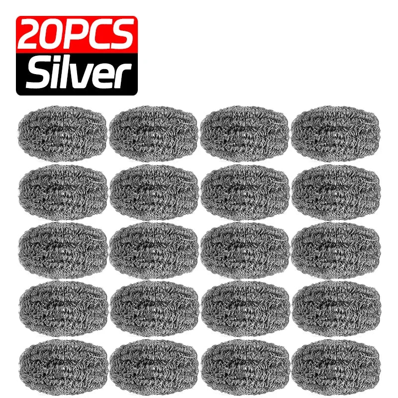 Stainless Steel Cleaning Ball Multipurpose Kitchen Pot Pan Rustproof Oil Removal Scrubber Heavy Duty Steel Wire Balls