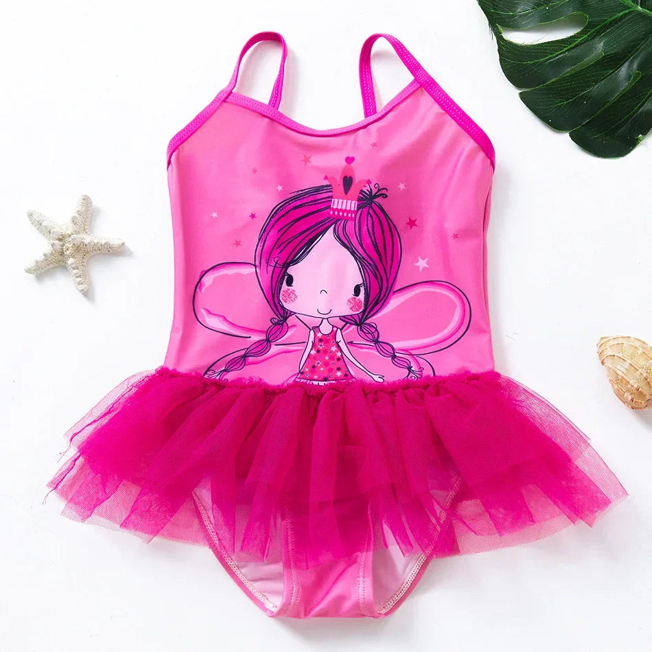 Girl Swimsuit One-Piece Mermaid Fish Scale Unicorn Children's Swimwear 2 - 8 Years