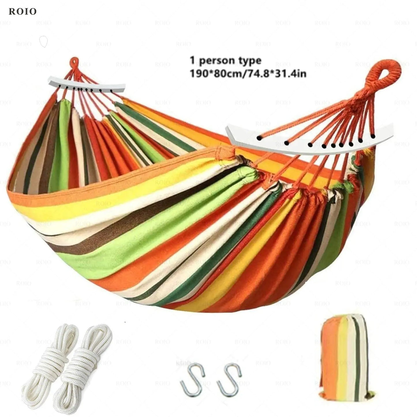 Outdoor Camping Hammock Thickened Durable Fabric Canvas with Bag