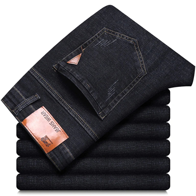 Men's Jeans Classic Style Casual Stretch Slim Denim Pants Trousers