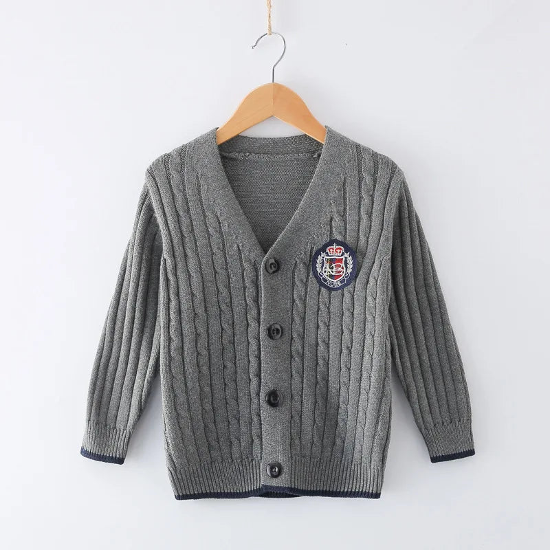 Boys Sweater Knitwear Long-Sleeve Cotton Cardigans
