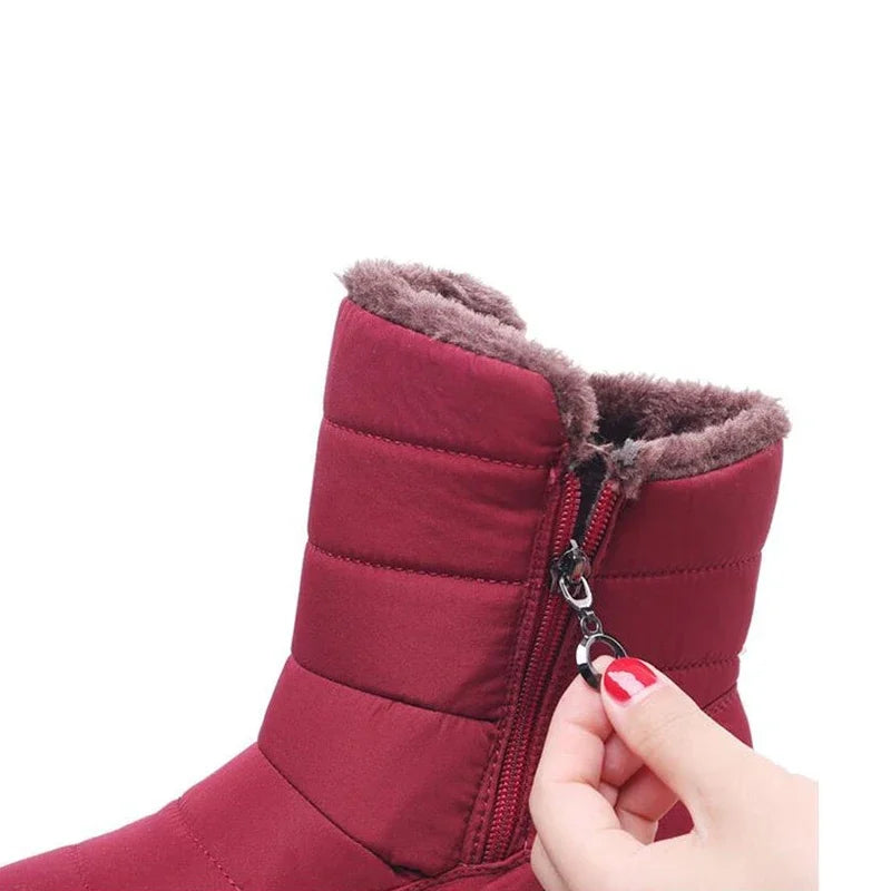 BEYARNE Waterproof non-slip winter boots plus cotton velvet shoes for women warm large size 41 42