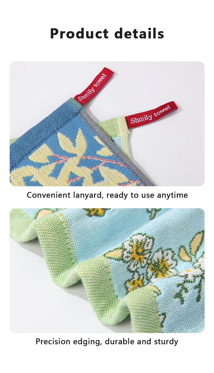 Vintage Pure Cotton Gauze Hand Towel, Small Hangable Towel, Absorbent and Lint-Free