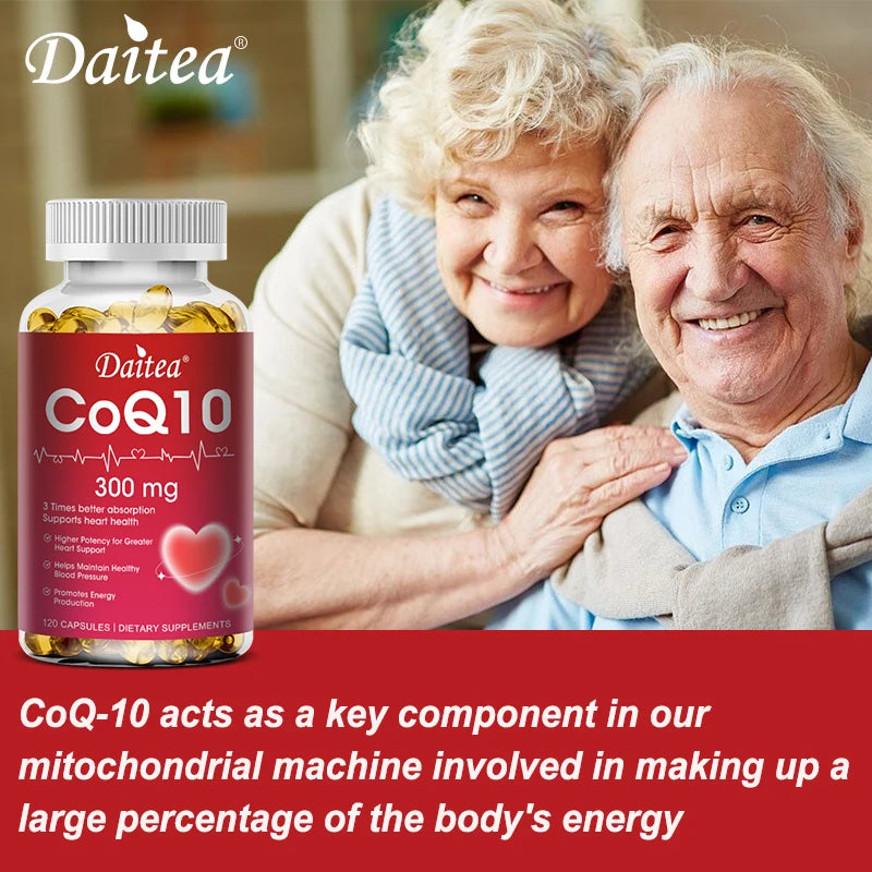 Coenzyme Q10 (CoQ10) Capsules, Supports Heart Health, Cellular Energy, Antioxidant & Blood Circulation, High Absorption