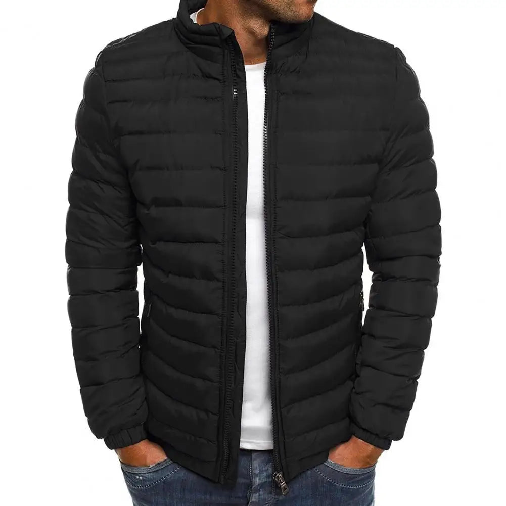 Outdoor Down Parka Jacket Zipper Pockets Keep Warm from Cold Unisex Man Woman