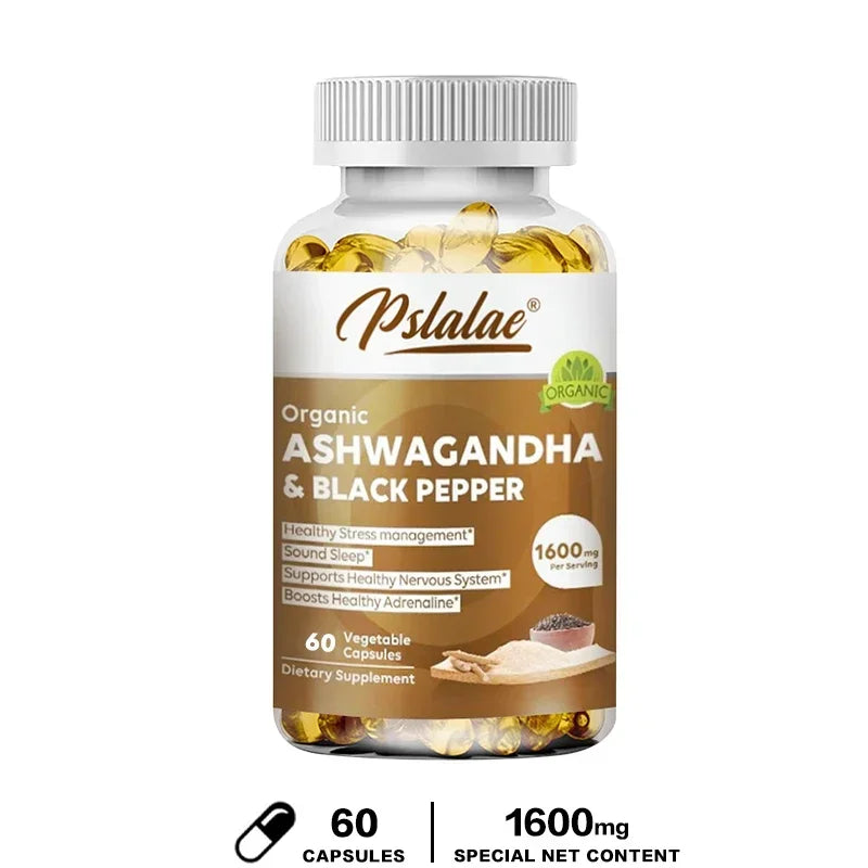 Ashwagandha Extract - Relieve Anxiety and Stress, Help Healthy Deep Sleep, Relieve Insomnia, Lose Belly Fat, and Manage Weight
