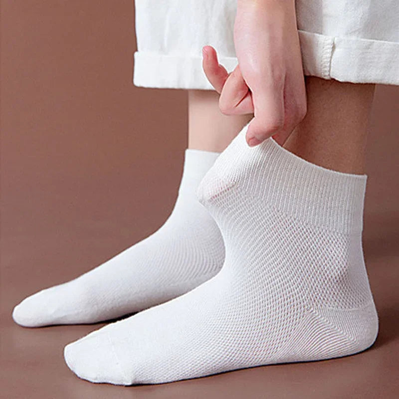 Cotton Breathable Solid Color Woman Summer Thin Socks