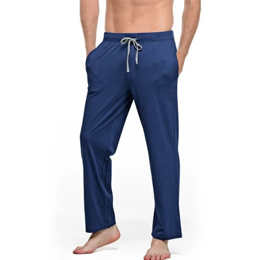 Men's Comfort Soft Cotton Simple Loose Casual Trousers Lounge Sleep Pajama Pants