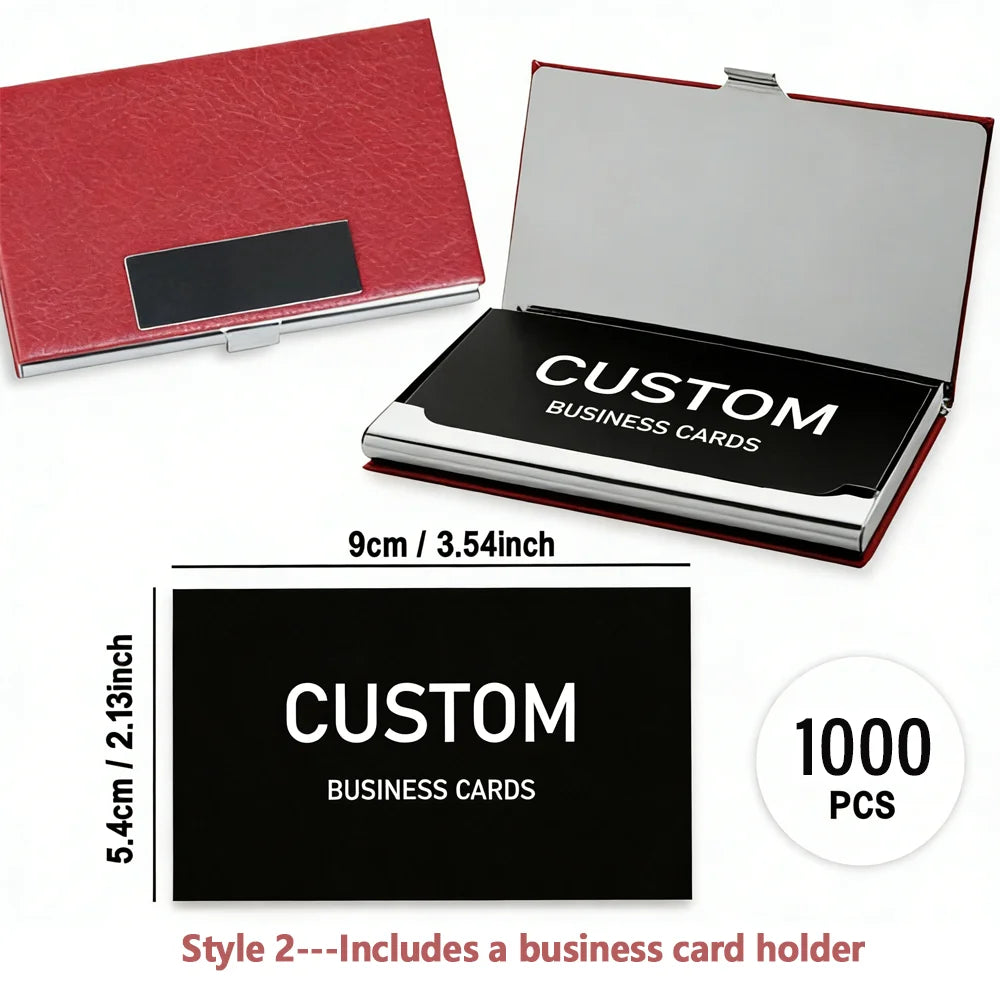 200/500/1000pcs Customizable Cards, Personalized Business Cards with Acrylic Storage Box, Waterproof Thank You Invitations