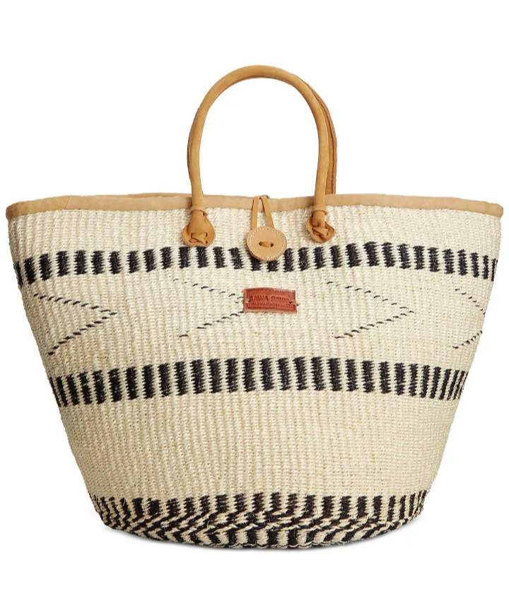 Balance Point Handwoven Straw Sisal Basket Tote Bag