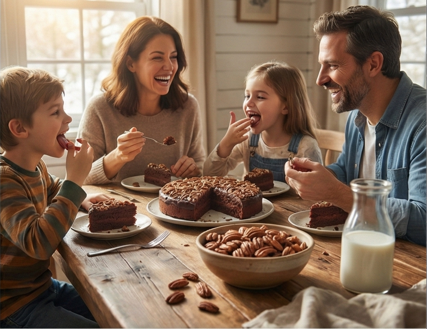 Andy Anand Chocolate Caramel Pecan Cake 9" - Fresh Baked Handcrafted Cake, Decadent, Delicious (2.8) lbs