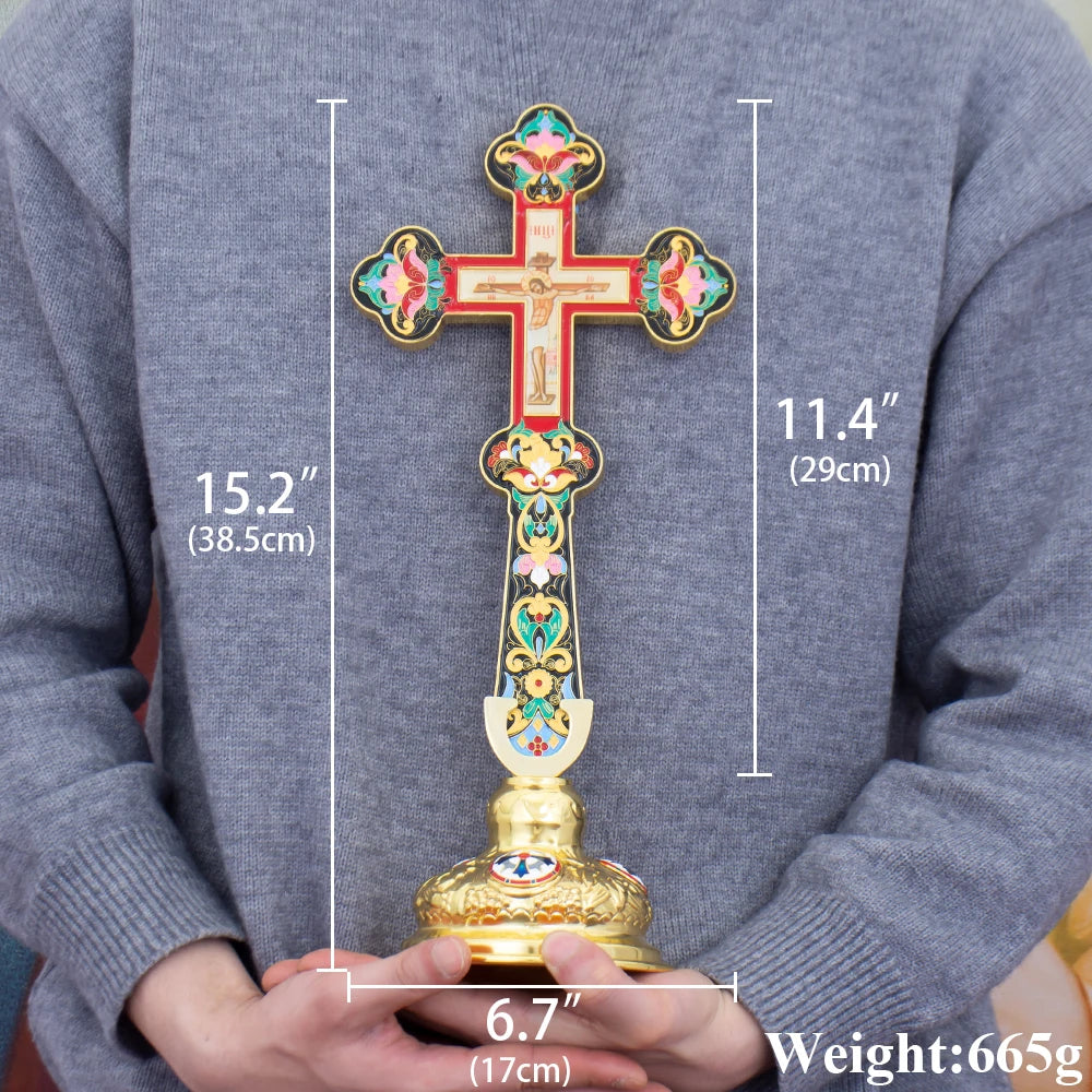 Orthodox golden cross Passion of Jesus church ornaments home altar decorations religious festival gifts