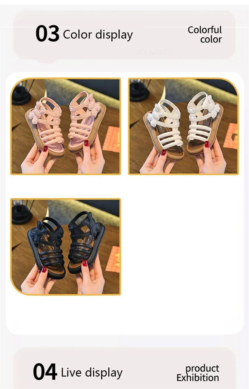 Summer Girls Soft Bottom Sandals Open-toe 1-3 yrs