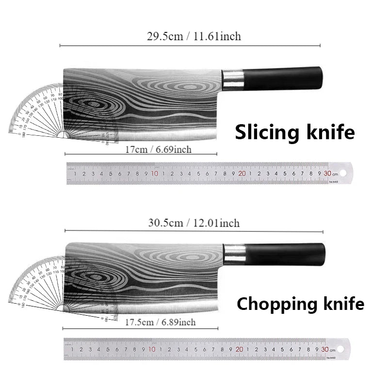 Damascus Kitchen Utility Set Knives Scissors Sharpening Rod Slicing Chef knife Stainless Steel