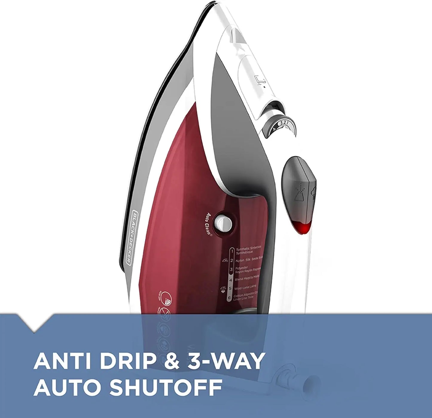 Advanced Steam Iron with Powerful Steam & Auto-Off, Perfect for Wrinkles-Free Clothes