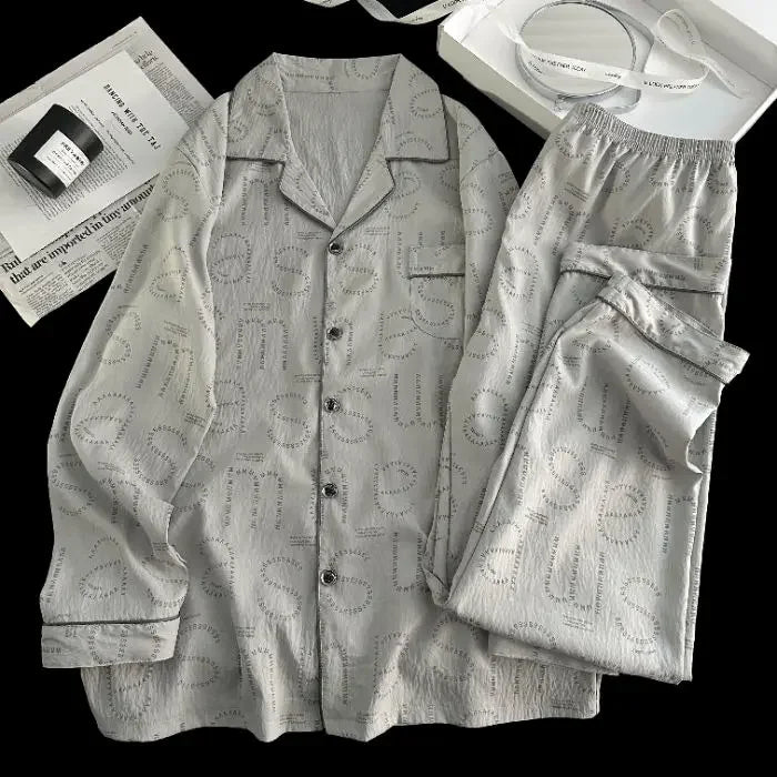 Men Spring Cloud Cotton Pajama Set Sleepwear