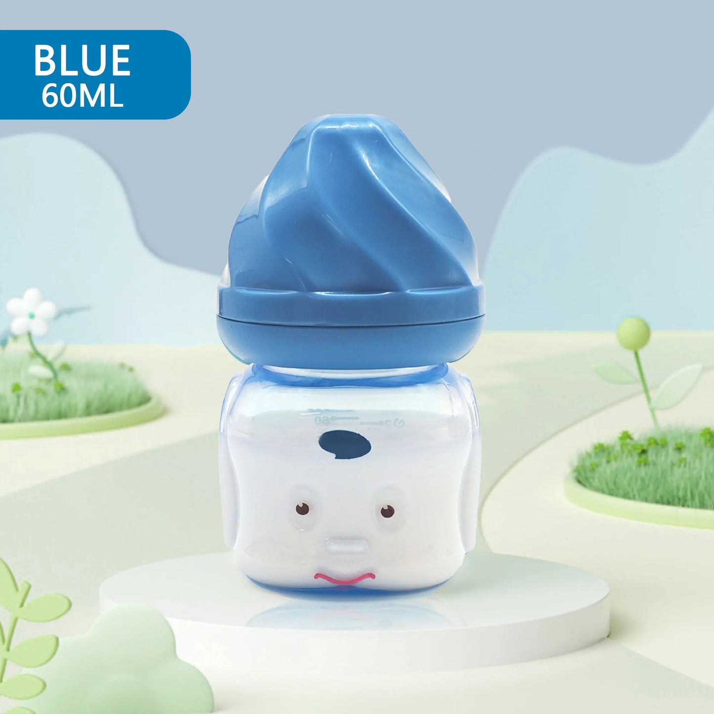 0-6 months newborn baby mini bottle, 60ml creative small windmill, fall-proof and anti-colic PP bottle, BPA-free
