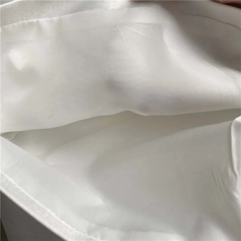 Summer Casual Suit Shorts Wide Legs Silk Satin