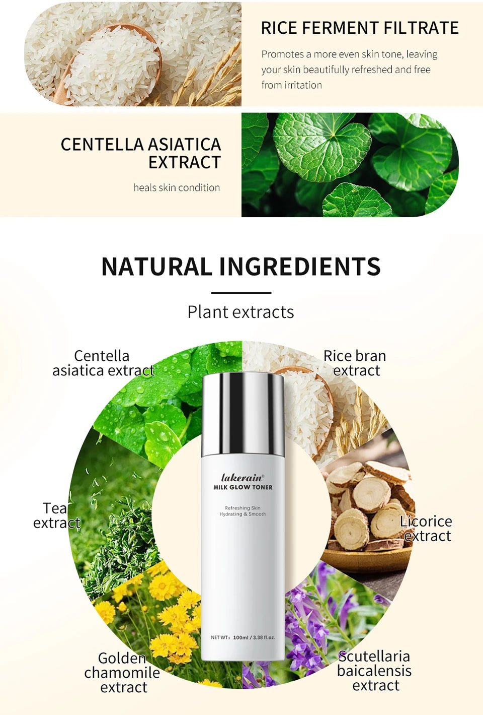 Milk Toner & Moisturizing Lotion Set Long Lasting Hydrating Oil Control Soothing Skin SPF10 Sunscreen Suitable For All Skin Type