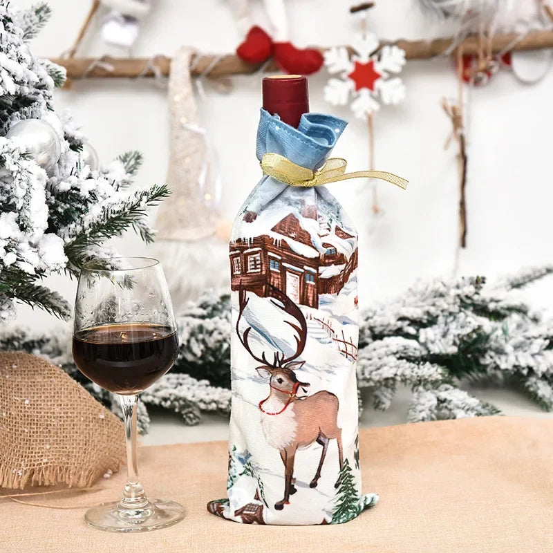 Christmas Wine Bottle Decoration