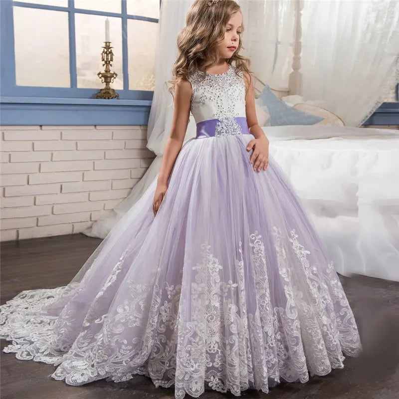 Girls Princess long Formal Dress