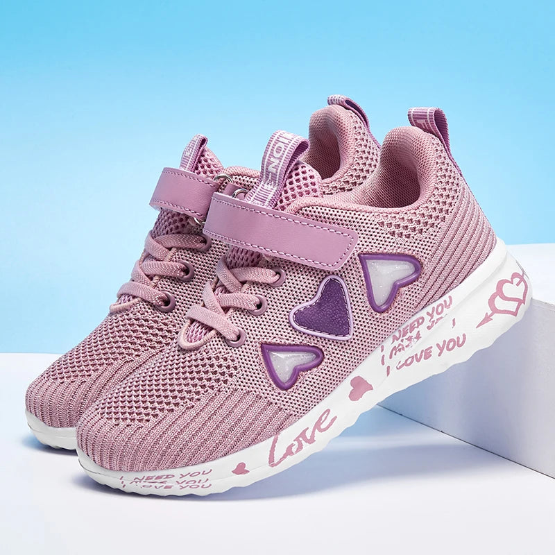 Cozy Knit Girls Ultra Breathable Lightweight Sneakers Spring & Summer