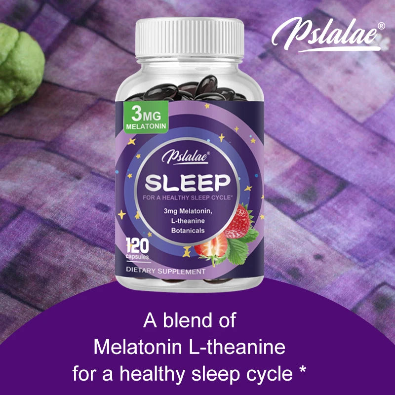 With 3 Mg Melatonin & L-Theanine Capsules, Sleep Support Helps Calm Mind and Body for Better, Longer Sleep 120 Capsules