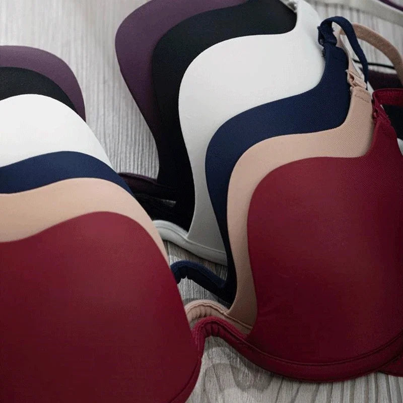 Women Push Up Bra Backless Bras Low Cut Sexy Plunge Brassiere Open Back Underwear Invisible Bra Seamless Deep U Lingerie