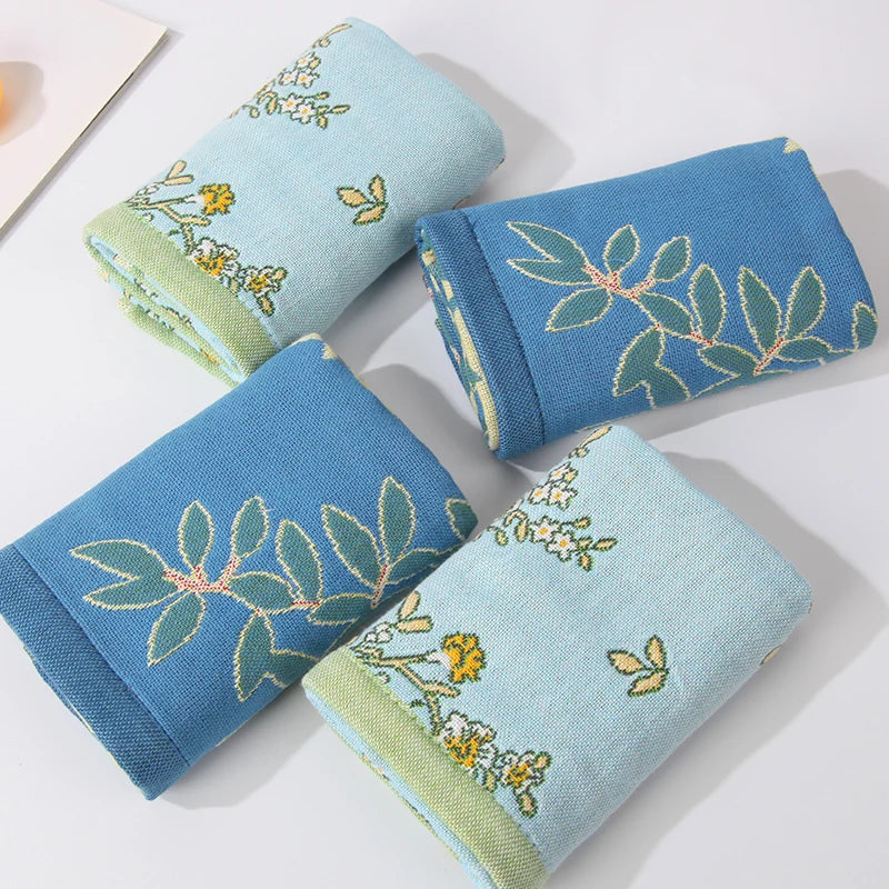 Vintage Pure Cotton Gauze Hand Towel, Small Hangable Towel, Absorbent and Lint-Free