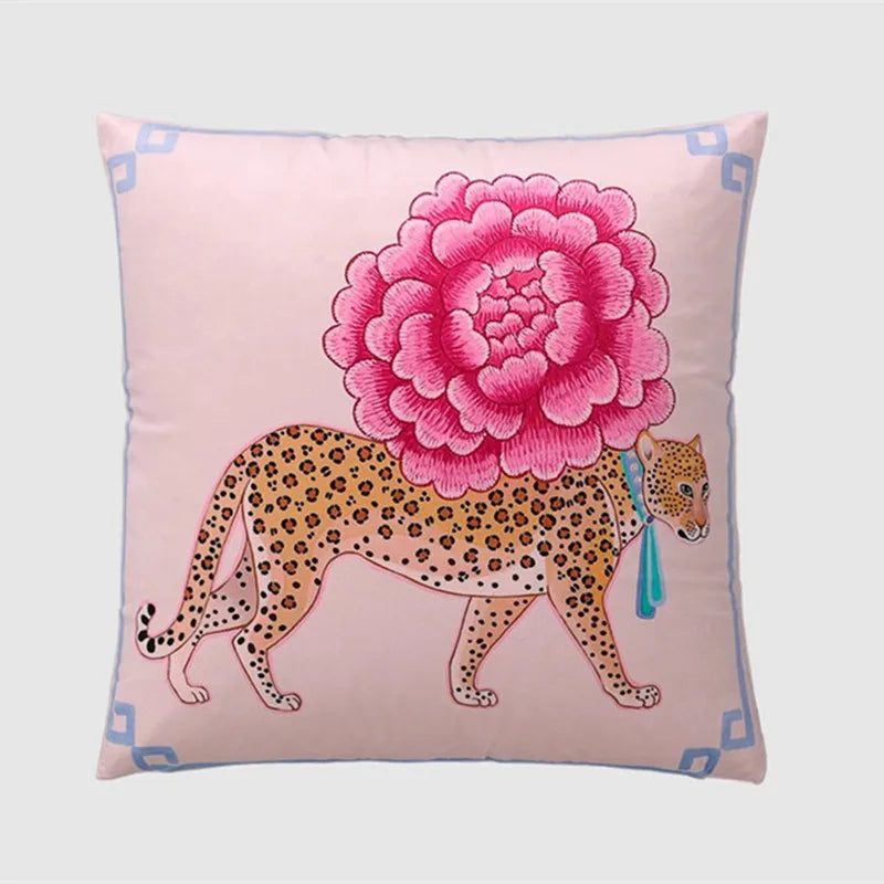 Home Gorgeous Cushion Cover Oriental Mystical Animals Print Ancient Style Decorative Pillow Case 50x50cm