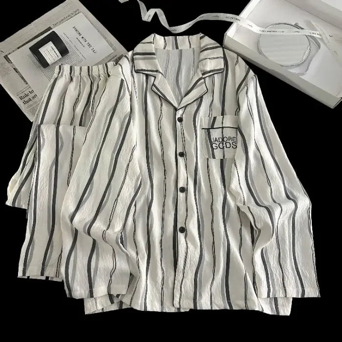 Men Spring Cloud Cotton Pajama Set Sleepwear