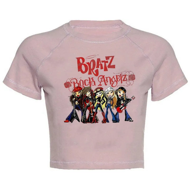Women's Y2K Gothic Cartoon Print T-Shirt