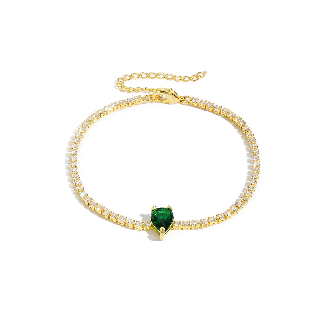 Mix Style Green Micro-inlaid Zircon Tennis Bracelet for Women 2025 New Men Bracelet Homme Jewelry Accessories Wholesale