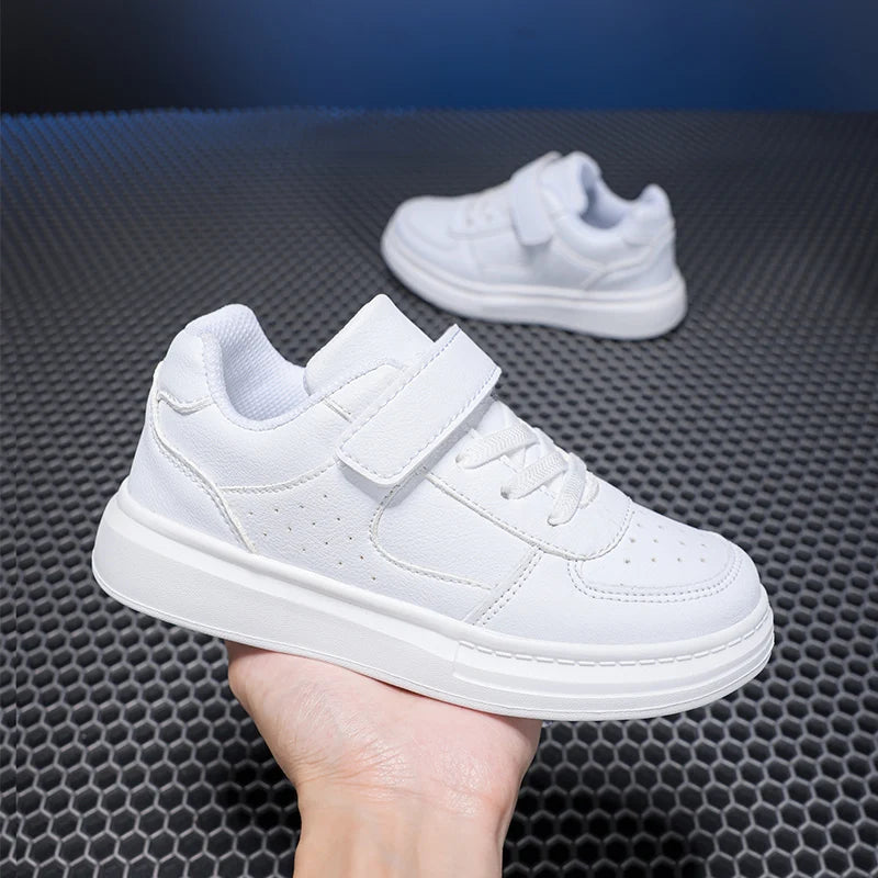 Kids Boys Girls Breathable Sneakers Sports Running Casual Shoe Leather Non-slip Soft