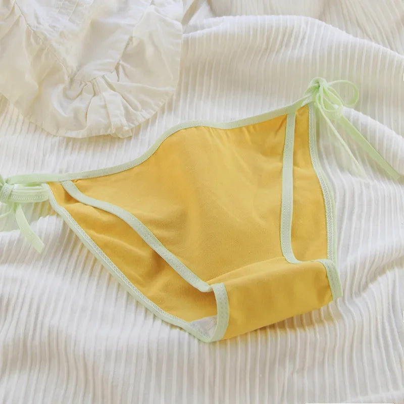 Women Funny Cotton Panties Hollow Out Seamless Briefs